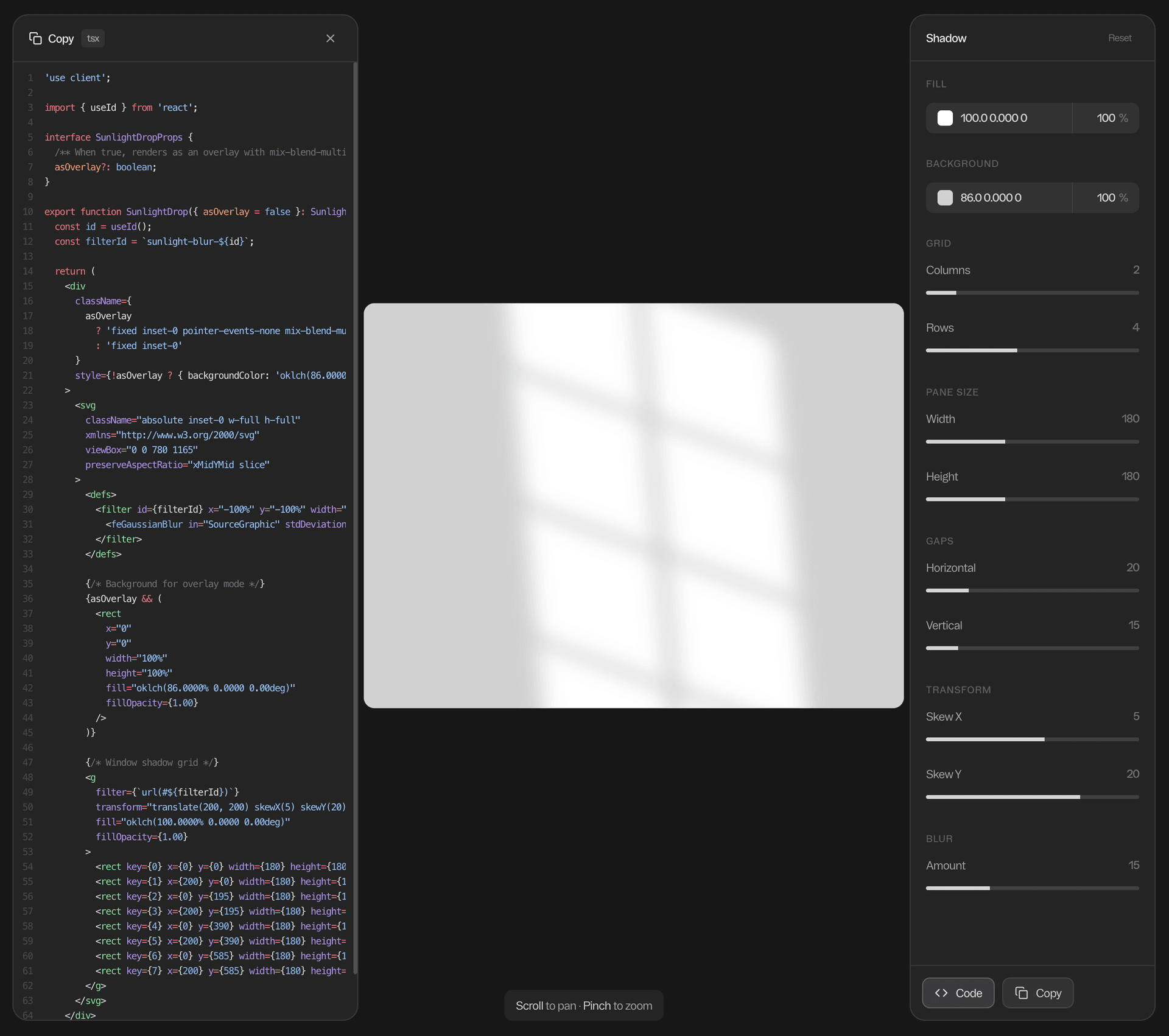 Sunlight Drop tool demo
